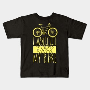 'I Wheelie Love Riding My Bike' Funny Bike Gift Kids T-Shirt